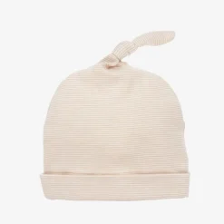 Kissy Kissy Beige Striped Cotton Honey Bear Cubs Baby Hat Outlet