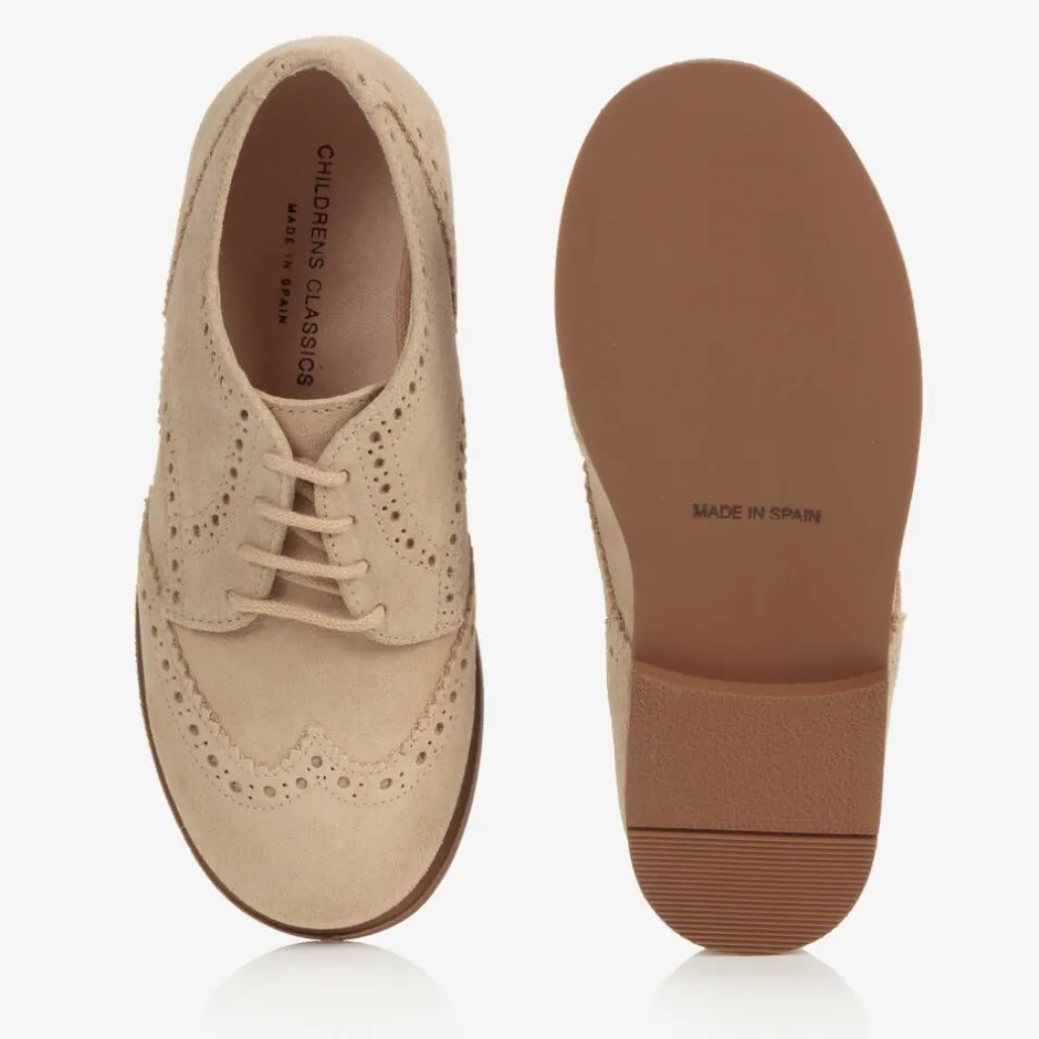 Childrens Classics Beige Suede Brogues Sale