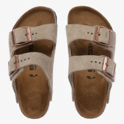 Birkenstock Beige Suede Buckle Sandals