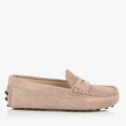 Tods Beige Suede Leather Gommino Moccasins New
