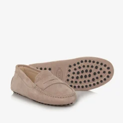 Tods Beige Suede Leather Moccasins