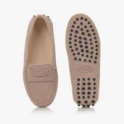 Tods Beige Suede Leather Moccasins