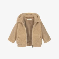 Everything Must Change Beige Teddy Fleece Hooded Baby Jacket Best