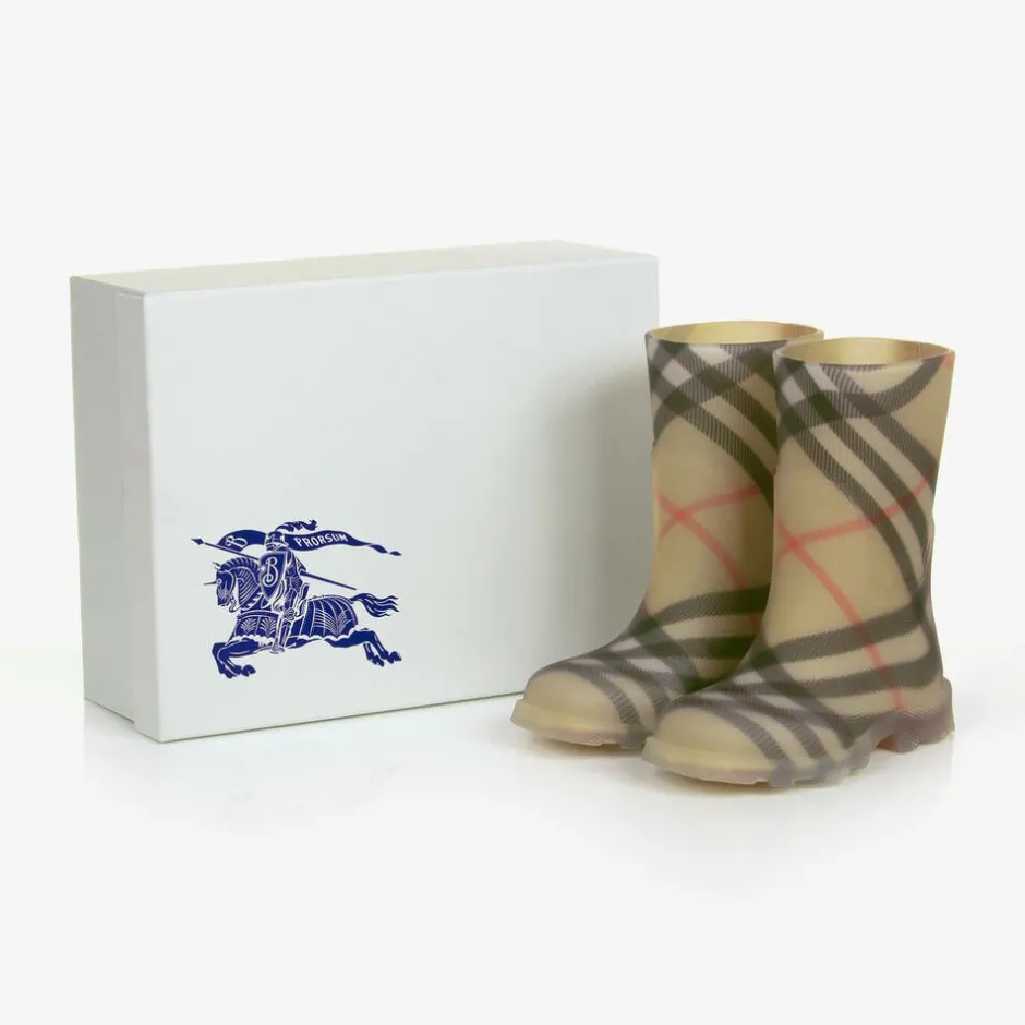 Burberry Beige Vintage Check Rain Boots Sale