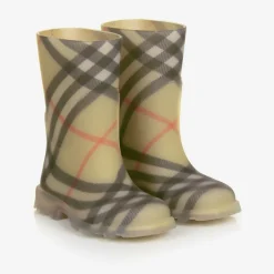 Burberry Beige Vintage Check Rain Boots Clearance