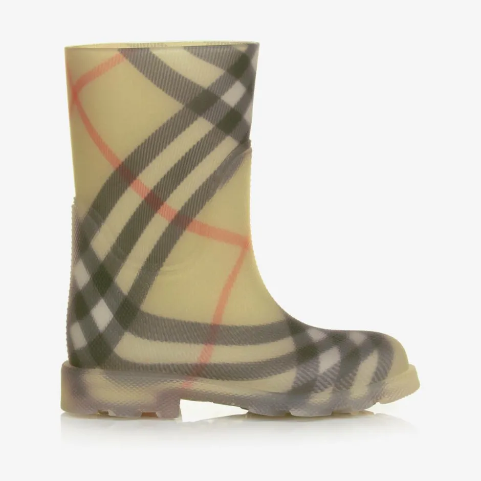 Burberry Beige Vintage Check Rain Boots Clearance