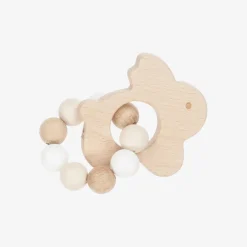 Bam Bam Beige Wooden Rabbit Teether Toy Outlet
