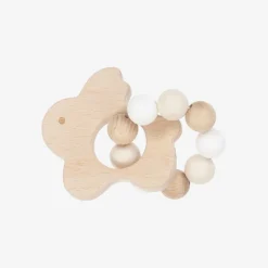 Bam Bam Beige Wooden Rabbit Teether Toy Outlet