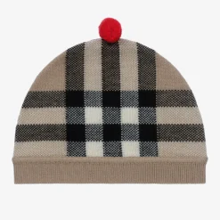 Burberry Beige Wool & Cashmere Baby Hat Hot