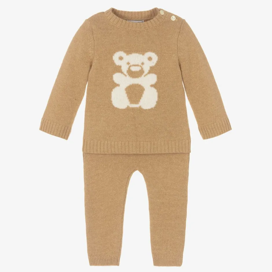 Beatrice amp; George Beige Wool & Cashmere Teddy Trouser Set New