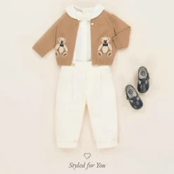 Beatrice amp; George Beige Wool & Cashmere Teddy Bear Cardigan Hot