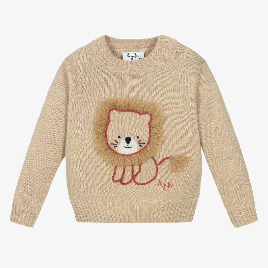 Il Gufo Beige Wool Lion Sweater Hot