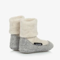 Falke Beige Wool Slipper Socks New