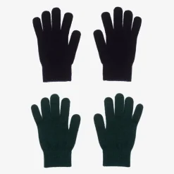 Molo Black & Green Knitted Gloves (2 Pack) Outlet