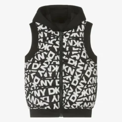 DKNY Black & White Reversible Hooded Gilet Sale