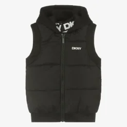DKNY Black & White Reversible Hooded Gilet Sale