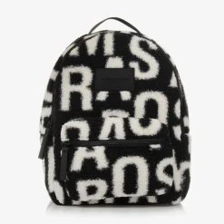MARC JACOBS Black & White Sherpa Fleece Backpack (32cm) Outlet