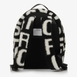 MARC JACOBS Black & White Sherpa Fleece Backpack (32cm) Outlet