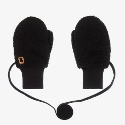 Jamiks Black Bouclé Fleece Mittens Clearance