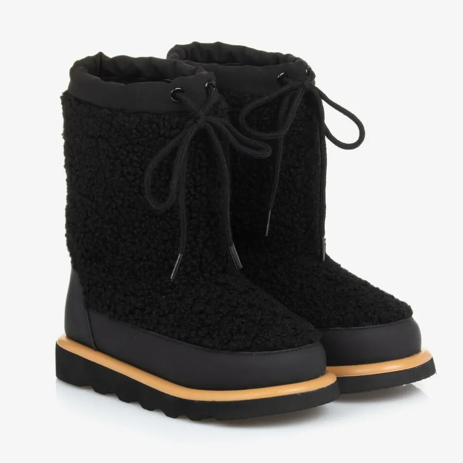 Age of Innocence Black Bouclé Fleece Snow Boot Outlet