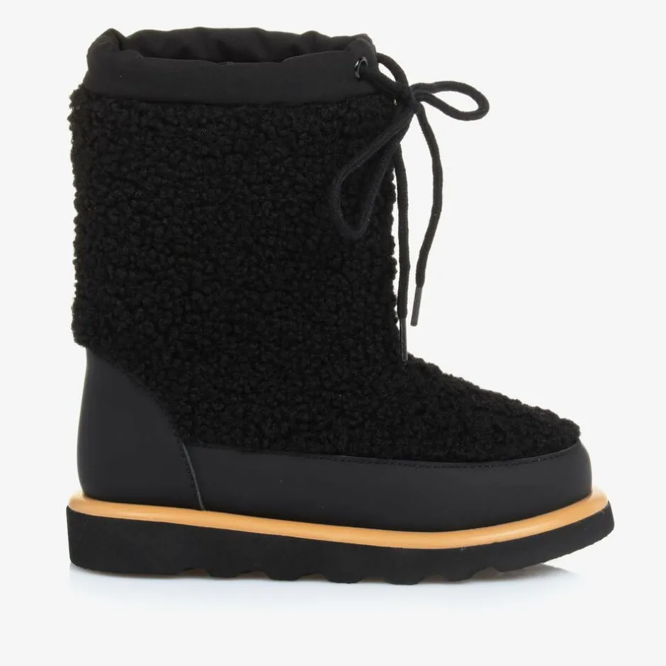 Age of Innocence Black Bouclé Fleece Snow Boot Outlet
