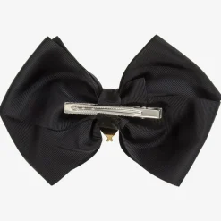 Angels Face Black Bow Hair Clip (19cm)
