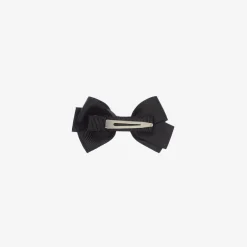 Peach Ribbons Black Bow Hair Clip (7cm) Hot