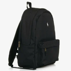 Ralph Lauren Black Canvas Pony Logo Backpack (45cm) New