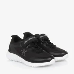 Calvin Klein Black Canvas Trainers Discount