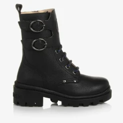 Gucci Black Chunky Leather Boots Clearance