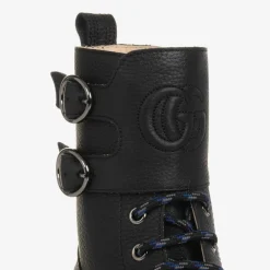 Gucci Black Chunky Leather Boots Clearance