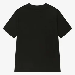 MSGM Black Cotton Brushstroke Logo T-Shirt Outlet