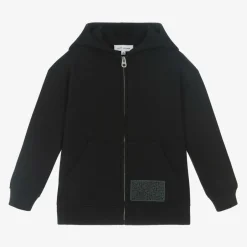 MARC JACOBS Black Cotton Jersey Zip-Up Hoodie Hot