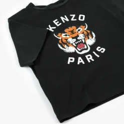 KENZO KIDS Black Cotton Lucky Tiger T-Shirt Discount