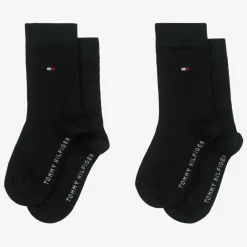 Tommy Hilfiger Black Cotton Socks (2 Pack) New