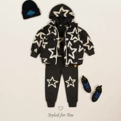 Rock Your Baby Black Cotton Star Hoodie Discount