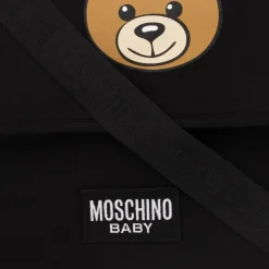 Moschino Baby Black Cotton Teddy Bear Changing Bag (49cm) New