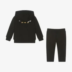 Moschino Baby Black Cotton Teddy Bear Logo Tracksuit Hot