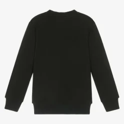 Moschino Kid-Teen Black Cotton Teddy Bear Sweatshirt New