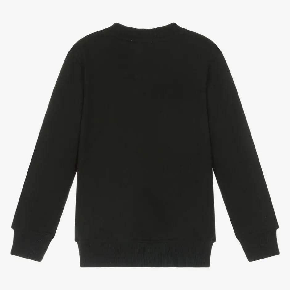 Moschino Kid-Teen Black Cotton Teddy Bear Sweatshirt New