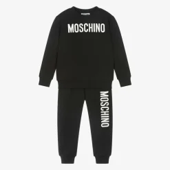 Moschino Kid-Teen Black Cotton Tracksuit Clearance