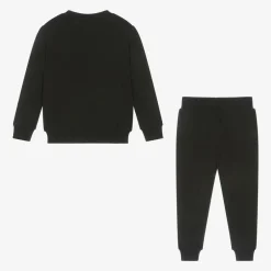 Moschino Kid-Teen Black Cotton Tracksuit Clearance