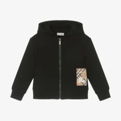 Burberry Black Cotton Zip-Up Top Online