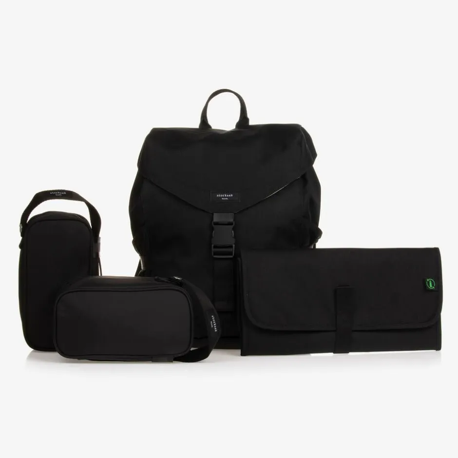 Storksak Black Eco Backpack Changing Bag (34cm)