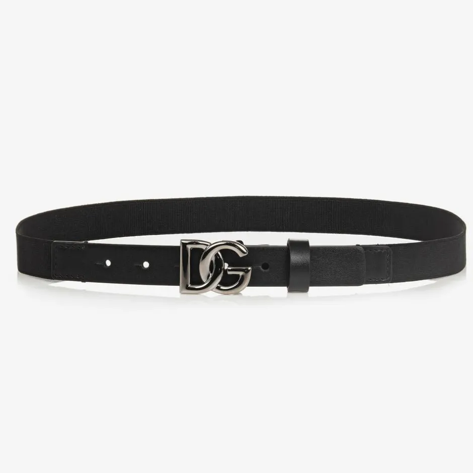 Dolce amp; Gabbana Black Elasticated DG Belt Best