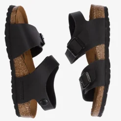 Birkenstock Black Faux Leather Sandals Outlet