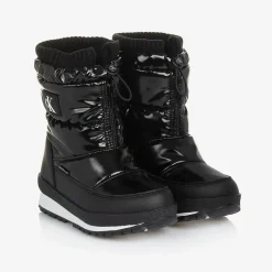 Calvin Klein Black Faux Leather Snow Boots Discount