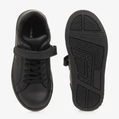 Calvin Klein Black Faux Leather Trainers Outlet