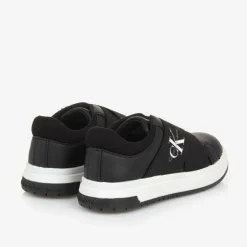 Calvin Klein Black Faux Leather Trainers Sale