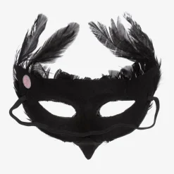 Souza Black Feather Bird Mask New